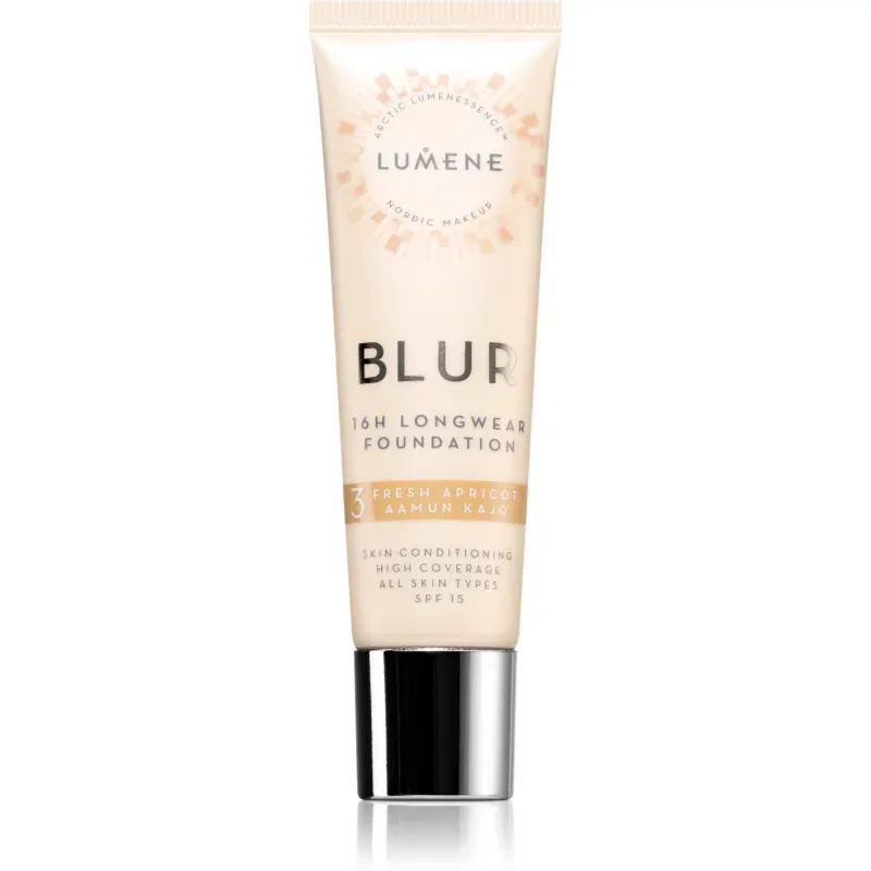 Lumene Blur 16h Longwear machiaj persistent SPF 15 culoare 3 Fresh Apricot 30 ml