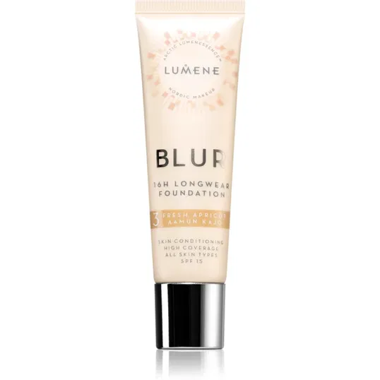 Lumene Blur 16h Longwear machiaj persistent SPF 15 culoare 3 Fresh Apricot 30 ml