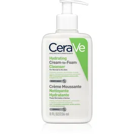 CeraVe Cleansers Hydrating Cream-to-Foam Cleanser crema de curatare sub forma de spuma pentru ten normal spre uscat 236 ml
