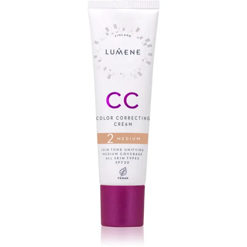 Lumene CC Color Correcting Cream Crema CC pentru un ten uniform SPF 20 culoare 2 Medium 30 ml