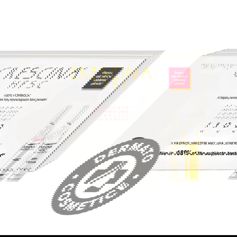 Tratament pentru par HFSC Transdermic Treatment 1300 Man Crescina, 10+10 fiole, Labo
