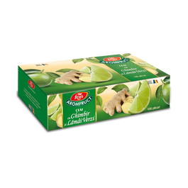 Ceai cu ghimbir si lamai verzi Aromafruct, 100 plicuri, Fares