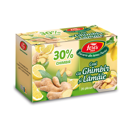 Ceai cu ghimbir 30% si lamaie, 20 plicuri, Fares