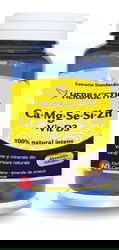 Ca+Mg+Se+Si+Zn Organice cu Vitamina D3, 60 capsule, Herbagetica