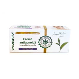 Crema antiacneica superactiva cu argila si propolis, 20ml, VivaNatura