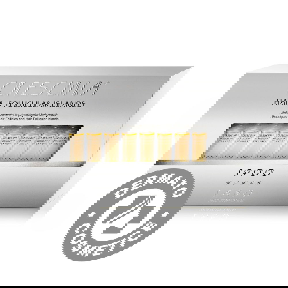 Tratament complet pentru stadii medii de cadere si rarire a parului la femei Follicular Islands 1900 Crescina, 20 fiole, Labo