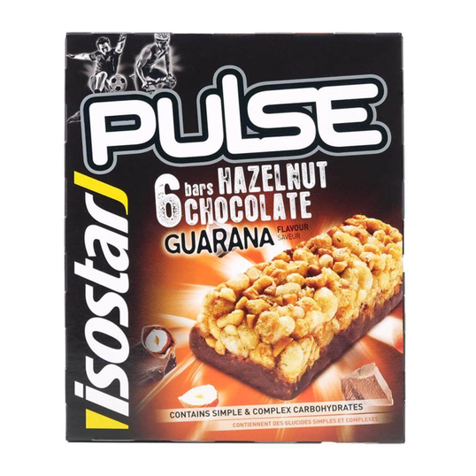 Baton energizant cu alune si guarana Pulse, 6 x 23g, Isostar