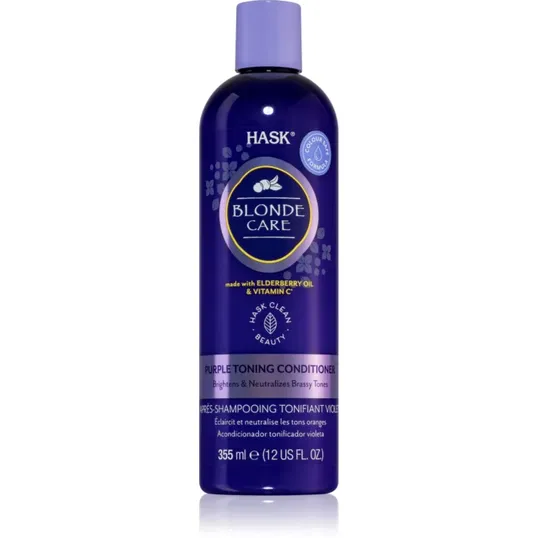 HASK Blonde Care Purple Shampoo balsam pentru păr blond neutralizeaza tonurile de galben 355 ml