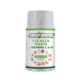Colagen marin Forte + Vitamina B3 + Vitamina C, 60 tablete, Health Nutrition