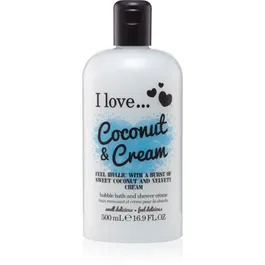 I Love Coconut & Cream Ulei gel de duș și baie 500 ml