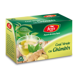 Ceai verde cu ghimbir, 20 plicuri, Fares