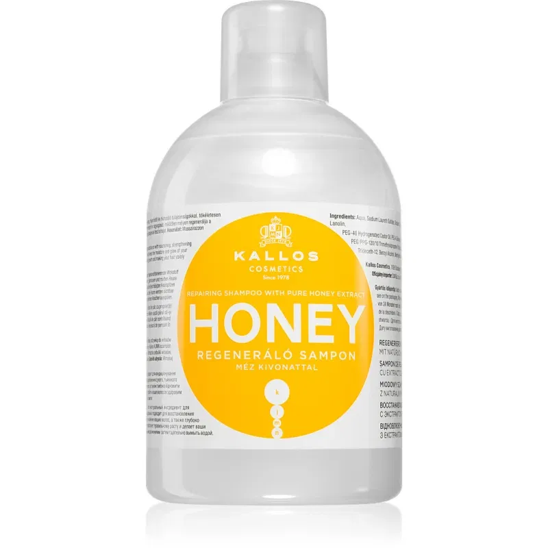 Kallos KJMN Professional Honey sampon revitalizant si hidratant pentru păr uscat și deteriorat 1000 ml