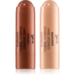 Barry M Chisel Cheeks auto-bronzant cremos și iluminator stick duo balení 2x5 g