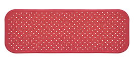 Covoras antiderapant din cauciuc natural pentru cada cu ventuze pentru fixare Rosu, 96x34 cm, Sanger
