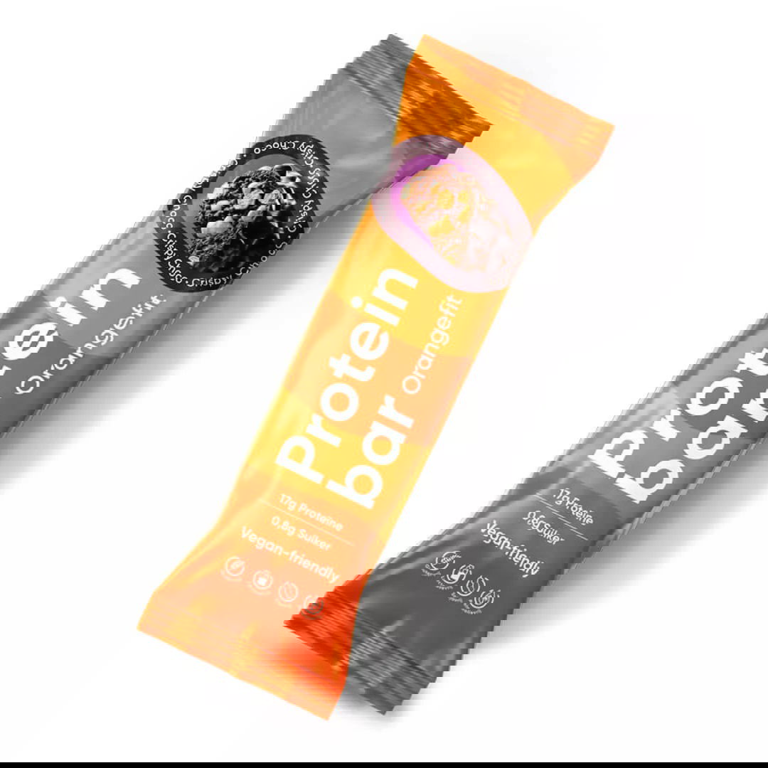 Baton proteic crocant cu ciocolata Crispy Choco, 50g, Orangefit