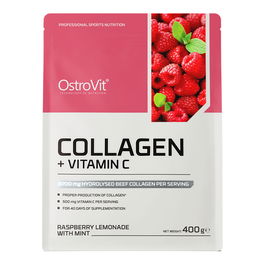 Colagen + Vitamina C cu aroma de zmeura, 400g, OstroVit