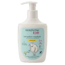 Gel spalare pentru corp si par Sensitive Gerovital Kids, 300ml, Gerovital