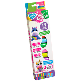 Set plastilina Lovin Shine&Aroma Dough, 12 x15g, Oktoclay