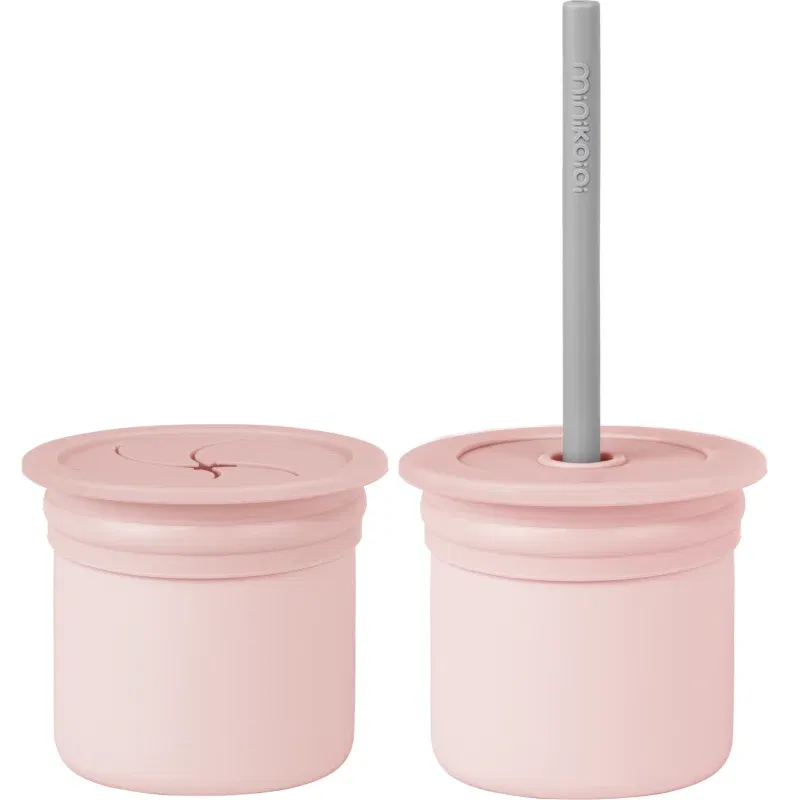 Minikoioi Sip+Snack Set serviciu de masă pentru copii pentru copii Pinky Pink / Powder Grey 1 buc