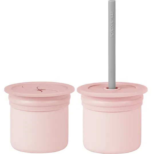 Minikoioi Sip+Snack Set serviciu de masă pentru copii pentru copii Pinky Pink / Powder Grey 1 buc