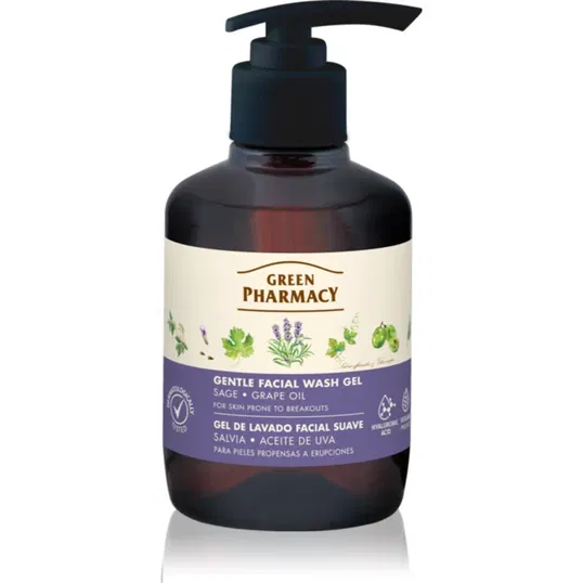 Green Pharmacy Sage & Thyme Face Wash gel de curățare delicat pentru pielea predispusa la iritatii 270 ml