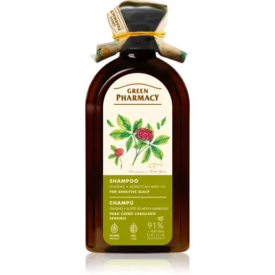 Green Pharmacy Ginseng Shampoo Șampon pentru scalp sensibil și iritat 350 ml
