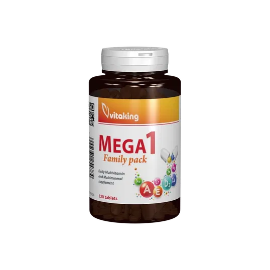 Multivitamina cu minerale Mega 1 cu folat natural, 120cpr - Vitaking