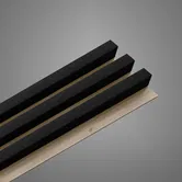 Panou decorativ Linea Slim, 3 lamele, MDF, negru/stejar, interior, 265 x 15 cm