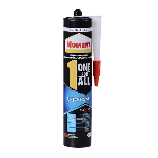 Adeziv pentru suprafete multiple, interior / exterior, Moment One for All Universal, alb, 390 gr