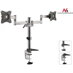 Suport Perete Maclean MC-714, Dual, 13" - 27", 8 Kg (Negru/Argintiu)