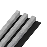 Panou decorativ Linea Slim, 3 lamele, MDF, gri urban/negru, interior, 265 x 15 cm