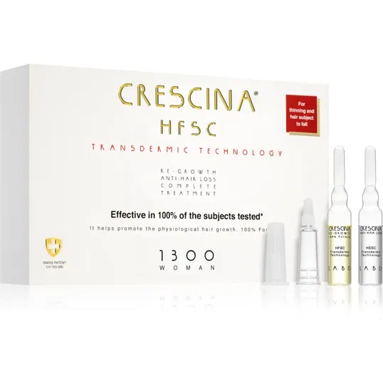 Crescina Transdermic 1300 Re-Growth and Anti-Hair Loss tratament pentru stimularea creșterii părului și anti-cădere pentru femei 10x3.5 ml