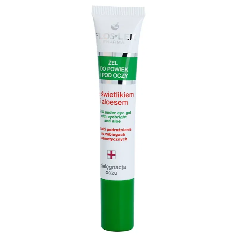 FlosLek Pharma Eye Care Gel pentru jurul ochilor cu un luminator și aloe vera 15 ml