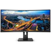 Monitor LCD VA LED Philips 34" 345B1C/00, WQHD (3440 x 1440), HDMI, DisplayPort, Boxe, Ecran curbat, 100 Hz (Negru)
