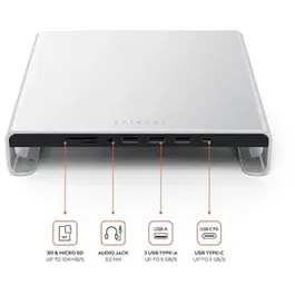 Stand Monitor Satechi Hub ST-AMSHS, Type-C (Argintiu)