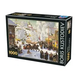 Puzzle adulti D-Toys Boris Kustodiev - Maslenitsa, 1000 piese