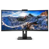 Monitor LCD VA Philips 34" 346P1CRH/00, 3440 x 1440, HDMI, DisplayPort, Ecran curbat, Boxe, 100 Hz, 4 ms (Negru)