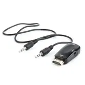 Adaptor GEMBIRD A-HDMI-VGA-02, HDMI - VGA + Jack 3.5mm, Full HD/60Hz (Negru)