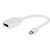 Cablu Video Gembird A-mDPM-DPF-001-W, adaptor Mini-DisplayPort (T) la DisplayPort (M), 10 cm, rezolutie maxima Full HD (Alb)