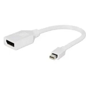 Cablu Video Gembird A-mDPM-DPF-001-W, adaptor Mini-DisplayPort (T) la DisplayPort (M), 10 cm, rezolutie maxima Full HD (Alb)