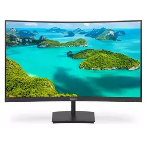Monitor LCD VA LED Philips 23.6" 241E1SC/00, Full HD (1920 x 1080), VGA, HDMI, Ecran curbat, 75 Hz (Negru)