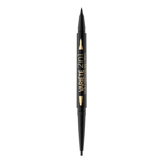Tus de ochi Variete Double Effect 2in1 Ultra Black, 1 bucata, Eveline Cosmetics