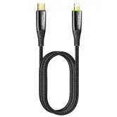 Cablu de incarcare Mcdodo Shark Series CA-8560, USB Type-C - Lightning, PD, 1.2 m, 20 W, Oprire automata (Negru)