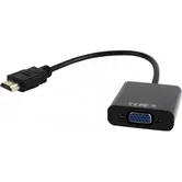 CABLU GEMBIRD A-HDMI-VGA-03, HDMI - VGA/Jack 3.5mm, 15cm, Full HD/60Hz (Negru)