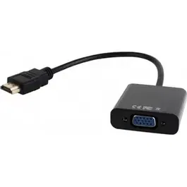 CABLU GEMBIRD A-HDMI-VGA-03, HDMI - VGA/Jack 3.5mm, 15cm, Full HD/60Hz (Negru)