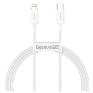 Cablu de date Baseus CATLYS-A02 Superior, USB Type-C - Lightning, Power Delivery 20W, 2.4A, 1m (Alb)