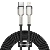 Cablu de date Baseus Cafule Metal CATLJK-A01, USB Type-C - Lightning, 20W, 1m, impletitura nylon (Negru)