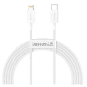 Cablu de date Baseus Superior CATLYS-C02, Fast Charging, USB Type-C - Lightning, PD 20W, 2m (Alb)
