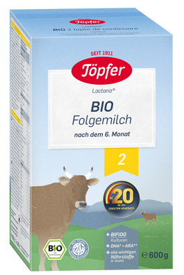 Lapte praf Bio 2 de la 6 luni, 600g, Topfer