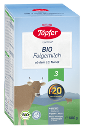 Lapte praf Bio 3 de la 10 luni, 600g, Topfer